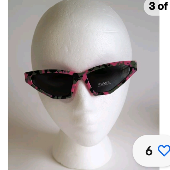 PRADA SPR 12V-F 462-550 Cat Eye Pink Camo Sunglasses NWT - Picture 4 of 10